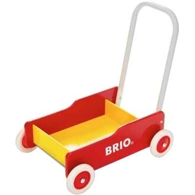 Chariot de marche rouge & jaune (avec frein) - Jouet Brio 31350000