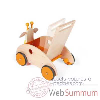 Chariot de marche en bois Jules la girafe avec frein Scratch -6181418 -2