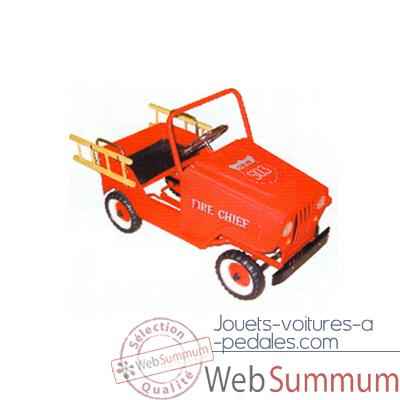 Voiture à pédales Jeep rouge pompier - 9602